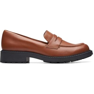 Clarks Damen Orinoco2 Penny Loafer, Dark Tan Lea, 39.5 EU Clarks Damen Orinoco2 Penny Loafer, Dark Tan Lea, 39.5 EU