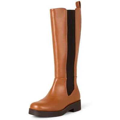 Amazon Essentials Damen Hoher Stiefel mit Zwickel, Kamelbraun, 43 EU Amazon Essentials Damen Hoher Stiefel mit Zwickel, Kamelbraun, 43 EU