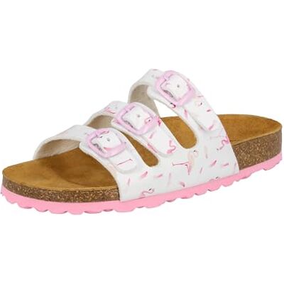 Lico Mädchen Bioline Flaminco Pantoletten, Weiß Rosa, 32 EU Lico Mädchen Bioline Flaminco Pantoletten, Weiß Rosa, 32 EU