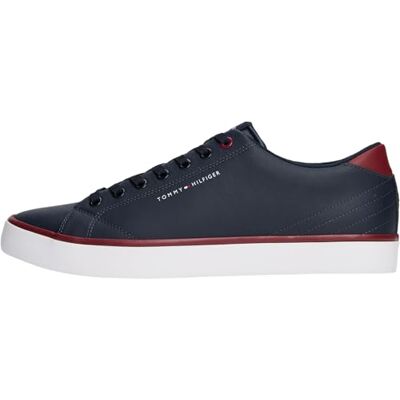 Tommy Hilfiger Herren Vulkanisierter Sneaker Low Top, Blau (Desert Sky), 42 Tommy Hilfiger Herren Vulkanisierter Sneaker Low Top, Blau (Desert Sky), 42