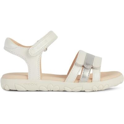 Geox JUNIOR J SANDAL HAITI GIRL SANDALS WHITE/SILVER 31_EU Geox JUNIOR J SANDAL HAITI GIRL SANDALS WHITE/SILVER 31_EU