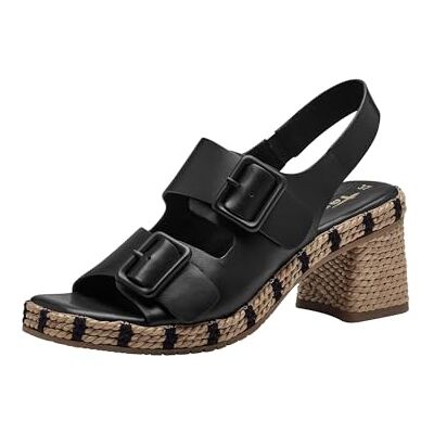 Tamaris Damen Sandalen mit Absatz Leder Blockabsatz Sommer; BLACK/schwarz; 37 EU Tamaris Damen Sandalen mit Absatz Leder Blockabsatz Sommer; BLACK/schwarz; 37 EU
