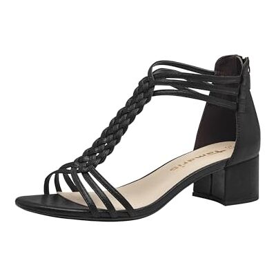 Tamaris Damen Sandalen mit Absatz Textil Vegan Blockabsatz Sommer; BLACK GLAM/schwarz; 37 Tamaris Damen Sandalen mit Absatz Textil Vegan Blockabsatz Sommer; BLACK GLAM/schwarz; 37