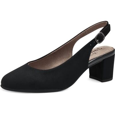 Jana Damen Slingpumps mit verstellbarem Riemen Vegan, Schwarz (Black), 41 EU Jana Damen Slingpumps mit verstellbarem Riemen Vegan, Schwarz (Black), 41 EU