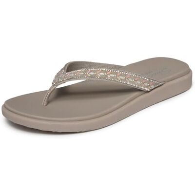 Skechers Damen Meditation Luxe Floral Embellished Turnschuhe, Taupe, 41 EU Skechers Damen Meditation Luxe Floral Embellished Turnschuhe, Taupe, 41 EU