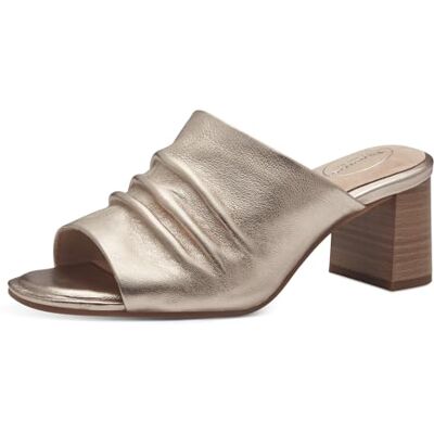 Tamaris Comfort Damen Sandalen mit Absatz aus Leder Elegant, Gold (Lt Gold), 37 EU Tamaris Comfort Damen Sandalen mit Absatz aus Leder Elegant, Gold (Lt Gold), 37 EU