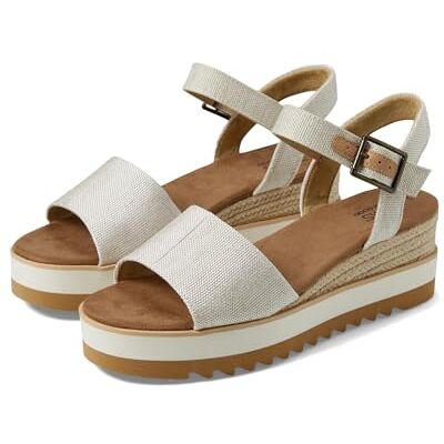 TOMS Women's, Diana Sandal, Natürlicher Stoff, 7.5 Wide TOMS Women's, Diana Sandal, Natürlicher Stoff, 7.5 Wide