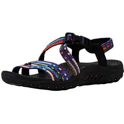 Skechers Reggae Sew Me Boho Woven Strappy Slingback-Damensandalen Lässige Sandalen Skechers Reggae Sew Me Boho Woven Strappy Slingback-Damensandalen Lässige Sandalen