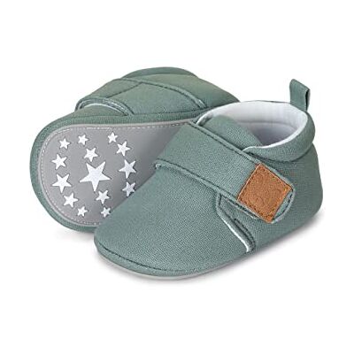 Sterntaler Baby Krabbelschuhe uni – Unisex Babyschuhe aus Canvas mit Jerseyfutter – Knöchelhohe Baby Schuhe mit rutschfester Sternensohle – Krabbelschuhe aus Baumwolle – Größe 21-22, Farbe steingrün Sterntaler Baby Krabbelschuhe uni – Unisex Babyschuhe aus Canvas mit Jerseyfutter – Knöchelhohe Baby Schuhe mit rutschfester Sternensohle – Krabbelschuhe aus Baumwolle – Größe 21-22, Farbe steingrün