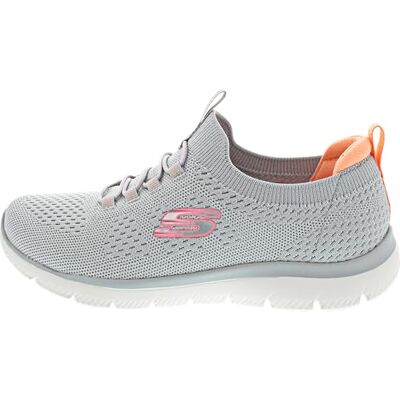 Skechers Damen Summits Top Player Turnschuhe, Gray Knit/Pink & Coral Trim, 38 EU Skechers Damen Summits Top Player Turnschuhe, Gray Knit/Pink & Coral Trim, 38 EU