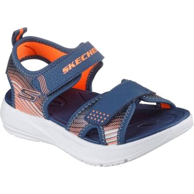 Skechers Jungen Microspec-Splash Turnschuhe, Navy Synthetic/ Gray & Orange Trim, 31 EU Skechers Jungen Microspec-Splash Turnschuhe, Navy Synthetic/ Gray & Orange Trim, 31 EU