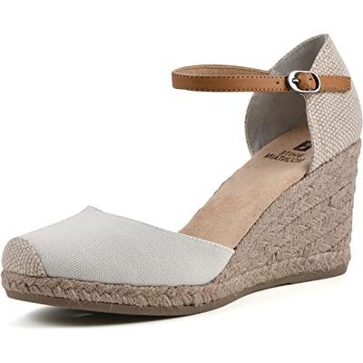 WHITE MOUNTAIN Damen Mamba Espadrilles, Natural/Fabric, 39 EU Weit WHITE MOUNTAIN Damen Mamba Espadrilles, Natural/Fabric, 39 EU Weit