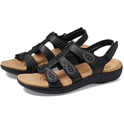 Clarks Laurieann Vine Damen-Sandalen, Schwarz Leder, 9.5 Clarks Laurieann Vine Damen-Sandalen, Schwarz Leder, 9.5