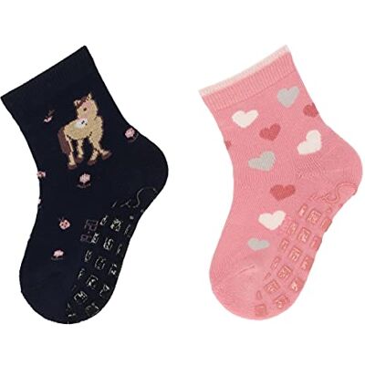 Sterntaler Baby-Mädchen ABS-Söckchen DP Pferd+Herzen Hausschuh-Socken, Rosa, 17-18 Sterntaler Baby-Mädchen ABS-Söckchen DP Pferd+Herzen Hausschuh-Socken, Rosa, 17-18