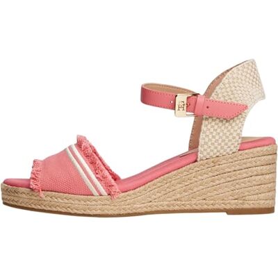 Tommy Hilfiger Damen Wedge Espadrilles Fringe Canvas mit Keilabsatz, Rot (Washed Cherry), 39 Tommy Hilfiger Damen Wedge Espadrilles Fringe Canvas mit Keilabsatz, Rot (Washed Cherry), 39