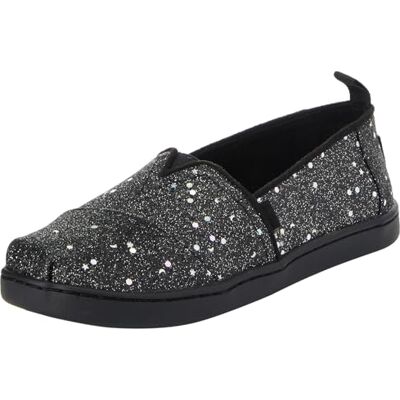 TOMS Youth Girl's Classic Alpargata Espadrille Loafer Flat, Black Cosmic Glitter, 4.5 UK TOMS Youth Girl's Classic Alpargata Espadrille Loafer Flat, Black Cosmic Glitter, 4.5 UK