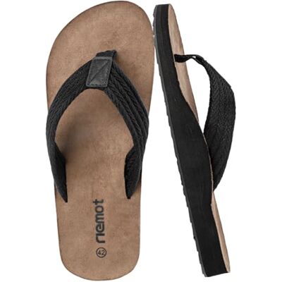riemot Herren Flip Flops Zehentrenner mit bequemem Fußbett, leichte Sommer Sandalen mit geflochtenem Riemen, rutschhemmende Freizeitschuhe für Alltag und Urlaub EU43 riemot Herren Flip Flops Zehentrenner mit bequemem Fußbett, leichte Sommer Sandalen mit geflochtenem Riemen, rutschhemmende Freizeitschuhe für Alltag und Urlaub EU43
