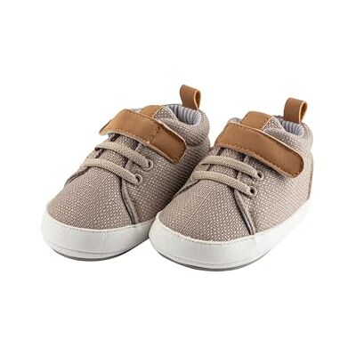 Sterntaler Baby Schuhe Sneaker aus Canvas mit Kunstleder Kleinkind Sommer Schuhe mit Klettverschluss und rutschfester Sohle Babyschuhe für Jungen, beige, Größe 18 Sterntaler Baby Schuhe Sneaker aus Canvas mit Kunstleder Kleinkind Sommer Schuhe mit Klettverschluss und rutschfester Sohle Babyschuhe für Jungen, beige, Größe 18