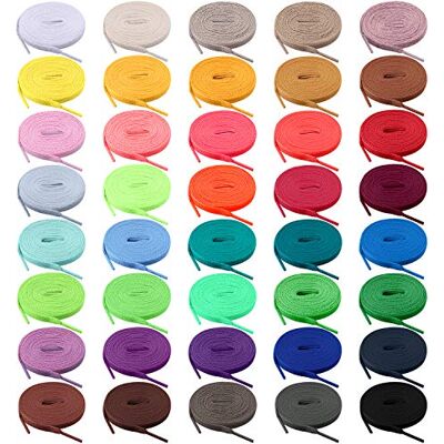 BQTQ 40 Paar Schnürsenkel Flach Bunt Schnürsenkel für Turnschuhe Skateschuhe Sportschuhe Stiefel, 40 Farben BQTQ 40 Paar Schnürsenkel Flach Bunt Schnürsenkel für Turnschuhe Skateschuhe Sportschuhe Stiefel, 40 Farben