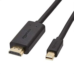 Amazon Basics Mini DisplayPort auf HDMI Kabel, mit vergoldeten Anschlüssen, unterstützt nahtloses Digital-Audio und Full HD-Auflösung, 1.8 m, Schwarz Amazon Basics Mini DisplayPort auf HDMI Kabel, mit vergoldeten Anschlüssen, unterstützt nahtloses Digital-Audio und Full HD-Auflösung, 1.8 m, Schwarz