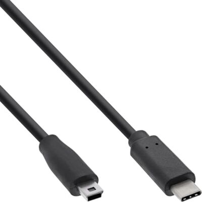 InLine USB 2.0 Kabel, Typ C Stecker an Mini-B Stecker (5pol.), schwarz, 3m InLine USB 2.0 Kabel, Typ C Stecker an Mini-B Stecker (5pol.), schwarz, 3m