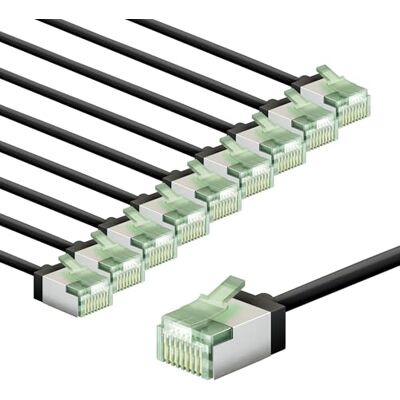 goobay CAT 8.1 Netzwerkkabel im 10er Set/Patchkabel geschirmt, super-flexible, U/FTP/CU Ethernet Kabel, PiMF, LSZH/Cat 8.1 Kabel mit 10Gbits / Schwarz / 10x0,15m, 79491 goobay CAT 8.1 Netzwerkkabel im 10er Set/Patchkabel geschirmt, super-flexible, U/FTP/CU Ethernet Kabel, PiMF, LSZH/Cat 8.1 Kabel mit 10Gbits / Schwarz / 10x0,15m, 79491