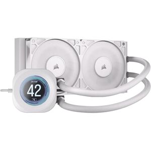 Corsair Nautilus 240 RS LCD Flüssig-CPU-Kühler – 2,1-Zoll-IPS LCD-Bildschirm, 240mm AIO, Einfache Daisy-Chain-Verbindungen, Intel LGA 1851/1700, AMD AM5/AM4 – Enthält 2X RS120-Lüfter – Weiß Corsair Nautilus 240 RS LCD Flüssig-CPU-Kühler – 2,1-Zoll-IPS LCD-Bildschirm, 240mm AIO, Einfache Daisy-Chain-Verbindungen, Intel LGA 1851/1700, AMD AM5/AM4 – Enthält 2X RS120-Lüfter – Weiß