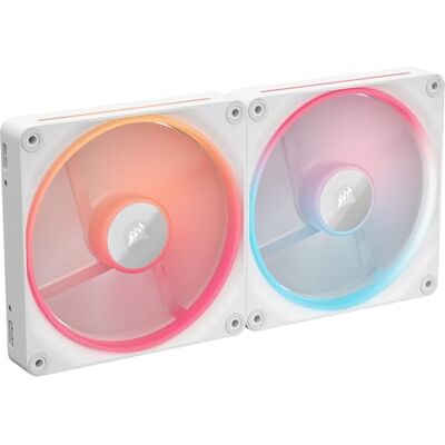 Corsair iCUE LINK LX140-R RGB 140mm PWM-Umkehrlüfter – Doppelter Lüftersatz – Geräuscharm, Magnetische Kuppellagerung, Zwei Lichtschleifen, QuikTurn™-Schrauben, Null-Drehzahl-Modus – Weiß Corsair iCUE LINK LX140-R RGB 140mm PWM-Umkehrlüfter – Doppelter Lüftersatz – Geräuscharm, Magnetische Kuppellagerung, Zwei Lichtschleifen, QuikTurn™-Schrauben, Null-Drehzahl-Modus – Weiß