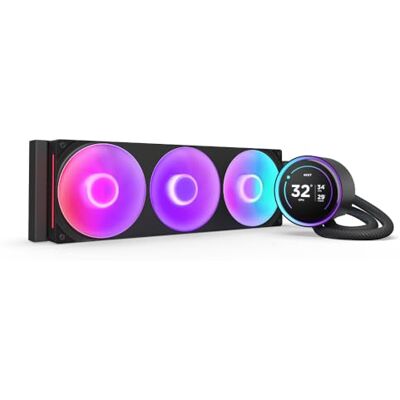 NZXT Kraken Elite 360 RGB 360mm AIO-CPU-Kühler, LCD Schwarz 360mm RGB-AIO-Kühler mit 2,36-Zoll-LCD und F360 RGB Core Lüfter. Flaggschiff-Kühlung mit synchronem RGB via CAM. NZXT Kraken Elite 360 RGB 360mm AIO-CPU-Kühler, LCD Schwarz 360mm RGB-AIO-Kühler mit 2,36-Zoll-LCD und F360 RGB Core Lüfter. Flaggschiff-Kühlung mit synchronem RGB via CAM.