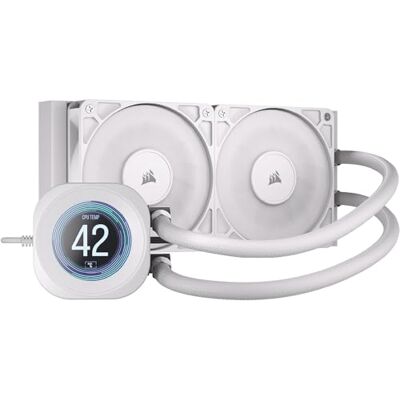 Corsair Nautilus 240 RS LCD Flüssig-CPU-Kühler – 2,1-Zoll-IPS LCD-Bildschirm, 240mm AIO, Einfache Daisy-Chain-Verbindungen, Intel LGA 1851/1700, AMD AM5/AM4 – Enthält 2X RS120-Lüfter – Weiß Corsair Nautilus 240 RS LCD Flüssig-CPU-Kühler – 2,1-Zoll-IPS LCD-Bildschirm, 240mm AIO, Einfache Daisy-Chain-Verbindungen, Intel LGA 1851/1700, AMD AM5/AM4 – Enthält 2X RS120-Lüfter – Weiß