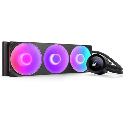 NZXT Kraken Plus 360 RGB 360mm AIO-CPU-Kühler, LCD Schwarz 360mm RGB-AIO-Kühler mit anpassbarem LCD, F360 RGB Core Lüfter und Turbine Pump. Bessere Thermik, sync RGB via CAM. NZXT Kraken Plus 360 RGB 360mm AIO-CPU-Kühler, LCD Schwarz 360mm RGB-AIO-Kühler mit anpassbarem LCD, F360 RGB Core Lüfter und Turbine Pump. Bessere Thermik, sync RGB via CAM.