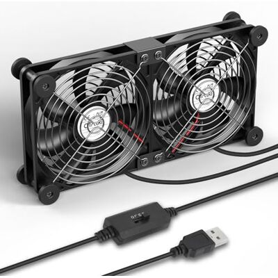 OTraki USB Lüfter 140mm Doppel Lüfter 3 Geschwindigkeiten Leiser Computer Ventilator Kühlventilator PC Fan mit 8 Stoßdämpfer Füßen Metallgitter für PC Laptop Projektor Router PS4 Xbox Modem OTraki USB Lüfter 140mm Doppel Lüfter 3 Geschwindigkeiten Leiser Computer Ventilator Kühlventilator PC Fan mit 8 Stoßdämpfer Füßen Metallgitter für PC Laptop Projektor Router PS4 Xbox Modem