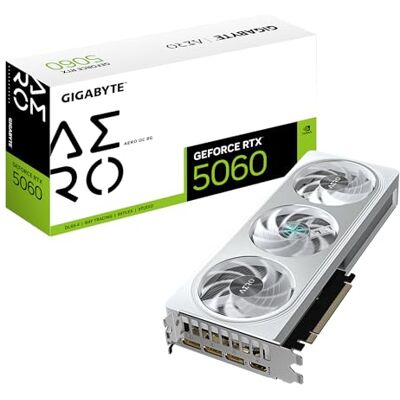 Gigabyte GeForce RTX 5060 AERO OC 8G Grafikkarte 8GB GDDR7, 128bit, PCI-E 5.0, 2595 MHz Kerntakt, 3 x DisplayPort, 1 x HDMI, GV-N5060AERO OC-8GD Gigabyte GeForce RTX 5060 AERO OC 8G Grafikkarte 8GB GDDR7, 128bit, PCI-E 5.0, 2595 MHz Kerntakt, 3 x DisplayPort, 1 x HDMI, GV-N5060AERO OC-8GD