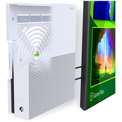 TotalMount Innovelis Wandhalterung für Microsoft Xbox One S Konsole mit Hitze Management und Sicherheits-Klip , weiss TotalMount Innovelis Wandhalterung für Microsoft Xbox One S Konsole mit Hitze Management und Sicherheits-Klip , weiss