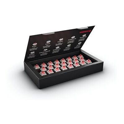 CHERRY MX RGB RED Switch Kit, 23 Mechanische Tastatur-Schalter, für DIY, Hot Swap oder Gaming-Keyboard, Linearer Switch ohne klick, Leichtgängig & Direkt CHERRY MX RGB RED Switch Kit, 23 Mechanische Tastatur-Schalter, für DIY, Hot Swap oder Gaming-Keyboard, Linearer Switch ohne klick, Leichtgängig & Direkt