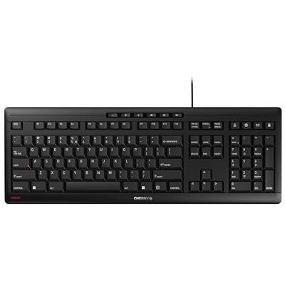 CHERRY Stream Keyboard, Kabelgebundene Tastatur, EU-Layout (QWERTY), Flüsterleiser Tastenanschlag, Einzigartiges Tippgefühl, Flaches Design, Schwarz CHERRY Stream Keyboard, Kabelgebundene Tastatur, EU-Layout (QWERTY), Flüsterleiser Tastenanschlag, Einzigartiges Tippgefühl, Flaches Design, Schwarz