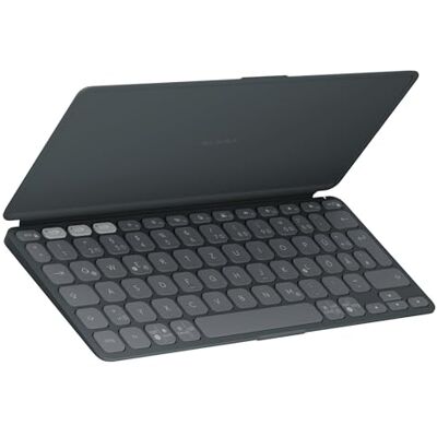 Logitech Keys-to-Go 2, Mobile Bluetooth-Tastatur für Tablets mit integriertem Schutzcover, schlanke, kabellose Tastatur für Windows, Android, Linux, iPad, iPhone, Mac, Apple TV, DEU QWERTZ Grau Logitech Keys-to-Go 2, Mobile Bluetooth-Tastatur für Tablets mit integriertem Schutzcover, schlanke, kabellose Tastatur für Windows, Android, Linux, iPad, iPhone, Mac, Apple TV, DEU QWERTZ Grau