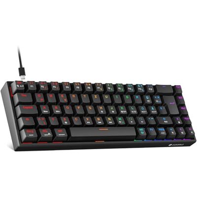 KOORUI Mechanisch Tastatur, 60% Gaming Tastatur mit 12 Tasten Multifunktionstaste USB Kabel Volles Tasten-Rollover Deutsches Layout QWERTZ für Windows MacOS Linux- Rotem Schalter, Schwarz KOORUI Mechanisch Tastatur, 60% Gaming Tastatur mit 12 Tasten Multifunktionstaste USB Kabel Volles Tasten-Rollover Deutsches Layout QWERTZ für Windows MacOS Linux- Rotem Schalter, Schwarz
