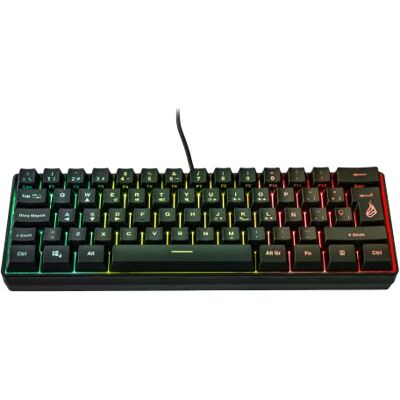 SureFire Kingpin X1 60% Gaming Tastatur Spanish, Gaming Multimedia Keyboard klein & mobil, RGB-Tastatur mit Beleuchtung, 25 Anti-Ghosting-Tasten, spanisches Layout QWERTY SureFire Kingpin X1 60% Gaming Tastatur Spanish, Gaming Multimedia Keyboard klein & mobil, RGB-Tastatur mit Beleuchtung, 25 Anti-Ghosting-Tasten, spanisches Layout QWERTY