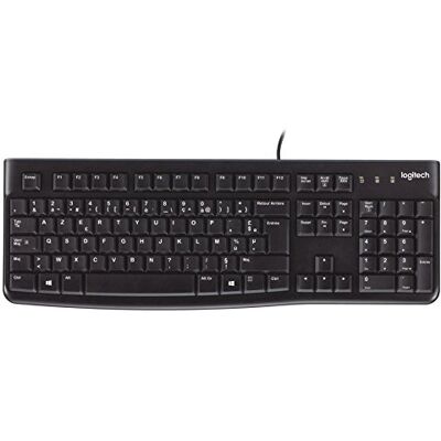 Logitech K120 Kabelgebundene Tastatur für Windows, Belgisches AZERTY-Layout Schwarz Logitech K120 Kabelgebundene Tastatur für Windows, Belgisches AZERTY-Layout Schwarz
