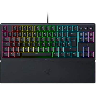 Razer Ornata V3 Tenkeyless Kompakte Flache Gaming-Tastatur (Mecha-Membran-Switches, Tastenkappen mit Anti-UV-Beschichtung, Beleuchtete Separate Medientasten) QWERTZ DE-Layout Schwarz Razer Ornata V3 Tenkeyless Kompakte Flache Gaming-Tastatur (Mecha-Membran-Switches, Tastenkappen mit Anti-UV-Beschichtung, Beleuchtete Separate Medientasten) QWERTZ DE-Layout Schwarz
