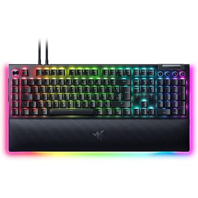 Razer BlackWidow V4 Pro(gelbe Switches) mechanische Gaming-Tastatur (mechanische Schalter,leise, Scrollrad,8 dedizierte Makro-Tasten, Handgelenkauflage aus Kunstleder, RGB Chroma)FR-Tastatur,FR layout Razer BlackWidow V4 Pro(gelbe Switches) mechanische Gaming-Tastatur (mechanische Schalter,leise, Scrollrad,8 dedizierte Makro-Tasten, Handgelenkauflage aus Kunstleder, RGB Chroma)FR-Tastatur,FR layout