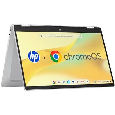 HP Chromebook x360 Laptop, 14" Touchscreen, Intel Prozessor N100, 4 GB DDR4 RAM,128GB eUFS, Intel UHD Graphics, ChromeOS Betriebssystem, QWERTZ, Gemini, Silber HP Chromebook x360 Laptop, 14" Touchscreen, Intel Prozessor N100, 4 GB DDR4 RAM,128GB eUFS, Intel UHD Graphics, ChromeOS Betriebssystem, QWERTZ, Gemini, Silber