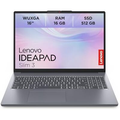 IBM IdeaPad Slim 3 Laptop 16" WUXGA Display AMD Ryzen 5 150 512GB SSD 16GB RAM AMD Radeon Grafik QWERTZ Windows 11 Luna Grau 3 Monate Premium Care IBM IdeaPad Slim 3 Laptop 16" WUXGA Display AMD Ryzen 5 150 512GB SSD 16GB RAM AMD Radeon Grafik QWERTZ Windows 11 Luna Grau 3 Monate Premium Care