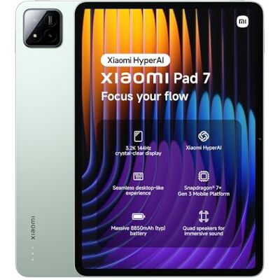 XIAOMI Pad 7 Tablet, 11.2 Zoll, 8+256GB, Grün, 3.2K 144Hz Display, Snapdragon 7+ Gen 3, 8850mAh Akku, 45W TurboCharge, HyperAI, Quad-Lautsprecher, Nahtloses Desktop-ähnliches Erlebnis XIAOMI Pad 7 Tablet, 11.2 Zoll, 8+256GB, Grün, 3.2K 144Hz Display, Snapdragon 7+ Gen 3, 8850mAh Akku, 45W TurboCharge, HyperAI, Quad-Lautsprecher, Nahtloses Desktop-ähnliches Erlebnis