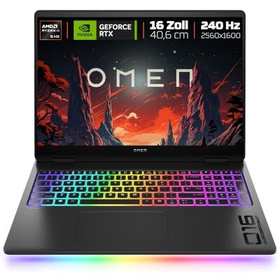HP Omen MAX 16 Gaming Laptop (16" 2.5K Display, AMD Ryzen AI 9, 32GB RAM, NVIDIA GeForce RTX 5080, 1TB, Win11, QWERTZ) Schwarz HP Omen MAX 16 Gaming Laptop (16" 2.5K Display, AMD Ryzen AI 9, 32GB RAM, NVIDIA GeForce RTX 5080, 1TB, Win11, QWERTZ) Schwarz