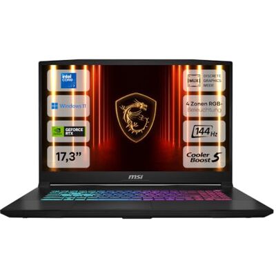 MSI Katana 17 HX, Gaming Laptop, 17,3 Zoll Full HD, Intel Core i7 14650HX, NVIDIA GeForce RTX 5070, 16 GB DDR5, 1 TB SSD, Windows 11 Home, QWERTZ Tastatur, Schwarz, B14WGK-060 MSI Katana 17 HX, Gaming Laptop, 17,3 Zoll Full HD, Intel Core i7 14650HX, NVIDIA GeForce RTX 5070, 16 GB DDR5, 1 TB SSD, Windows 11 Home, QWERTZ Tastatur, Schwarz, B14WGK-060