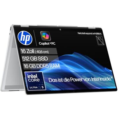 HP OmniBook X Flip Laptop, 16" 2K, Intel Core Ultra 5, 16GB RAM, 512GB SSD HP OmniBook X Flip Laptop, 16" 2K, Intel Core Ultra 5, 16GB RAM, 512GB SSD