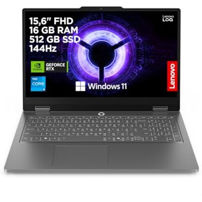 IBM LOQ Essential Gaming AI Laptop 15.6" FHD 144Hz NVIDIA GeForce RTX 5050 Intel Core i5-13450HX 16GB RAM 512GB SSD Windows 11 QWERTZ Weiss-beleuchtet Grau 3 Monate Game Pass IBM LOQ Essential Gaming AI Laptop 15.6" FHD 144Hz NVIDIA GeForce RTX 5050 Intel Core i5-13450HX 16GB RAM 512GB SSD Windows 11 QWERTZ Weiss-beleuchtet Grau 3 Monate Game Pass