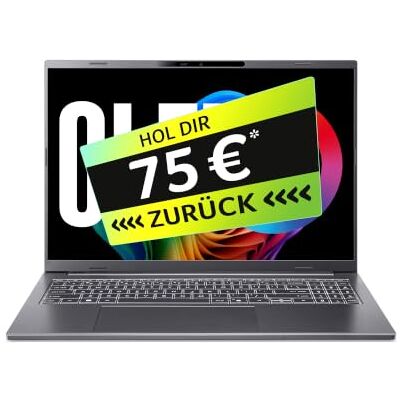 Acer Aspire 16 AI OLED Laptop Ryzen AI 5 16GB 512GB mit Netzteil 16" OLED 120Hz Display AMD Ryzen AI 5 340 16GB RAM 512GB SSD AMD 840M Windows 11 QWERTZ Layout A16-61M-R8RH Acer Aspire 16 AI OLED Laptop Ryzen AI 5 16GB 512GB mit Netzteil 16" OLED 120Hz Display AMD Ryzen AI 5 340 16GB RAM 512GB SSD AMD 840M Windows 11 QWERTZ Layout A16-61M-R8RH